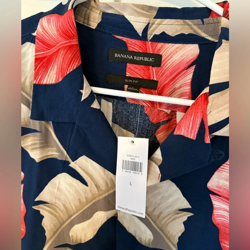 NWT Banana Republic Slim Fit Hawaiian Shirt